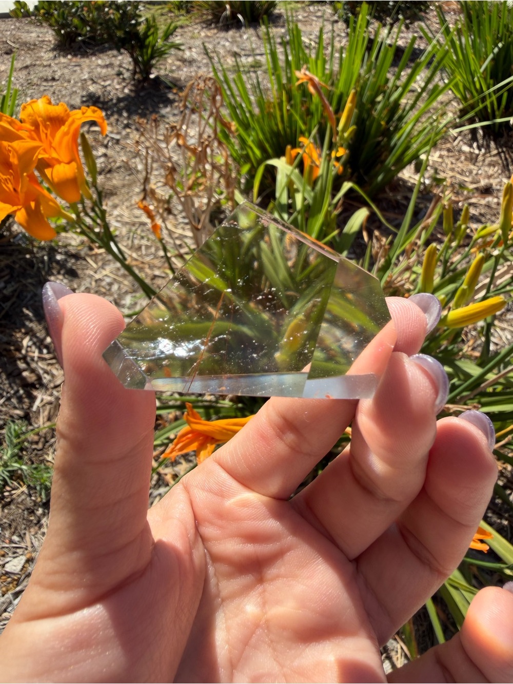 Clear Quartz with Red Rutile Inclusions,High Clarity Quartz Freeform,A582